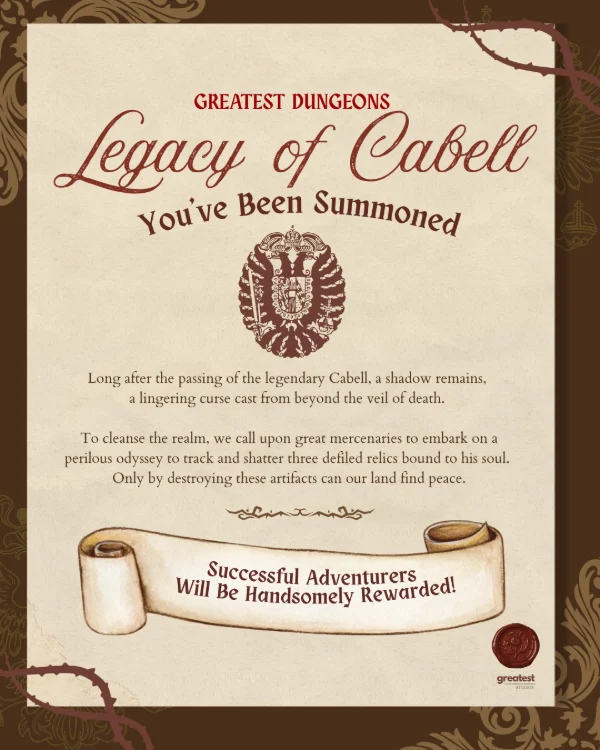 Poster: Greatest Dungeons, Legacy of Cabell