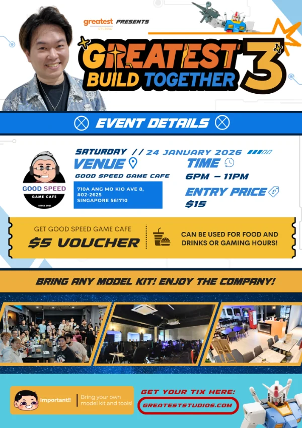 Poster: Greatest Build Together #3, 24 January 2026, Good Speed Game Cafe