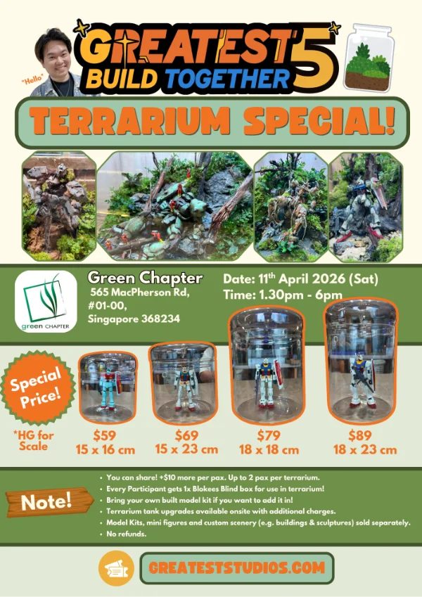 Poster: Greatest Build Together #5 Terrarium Special, 11 April 2026, Green Chapter