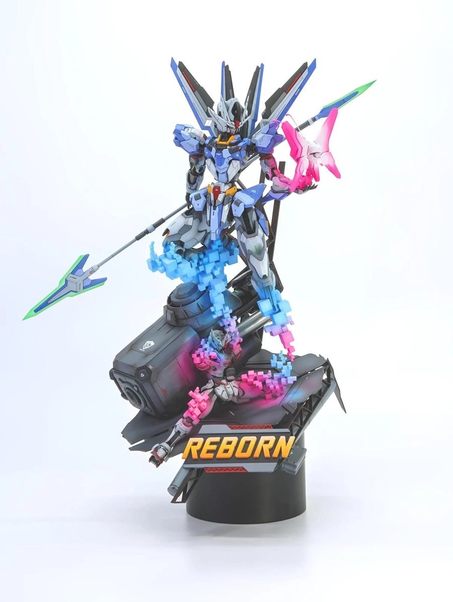 REBORN, a custom-painted Gunpla diorama by Chocofalcon